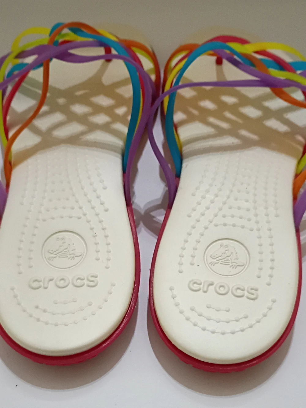 Crocs Isabella Huarache Rainbow Open Toe Jelly Sandals Slip On Women's Size 10